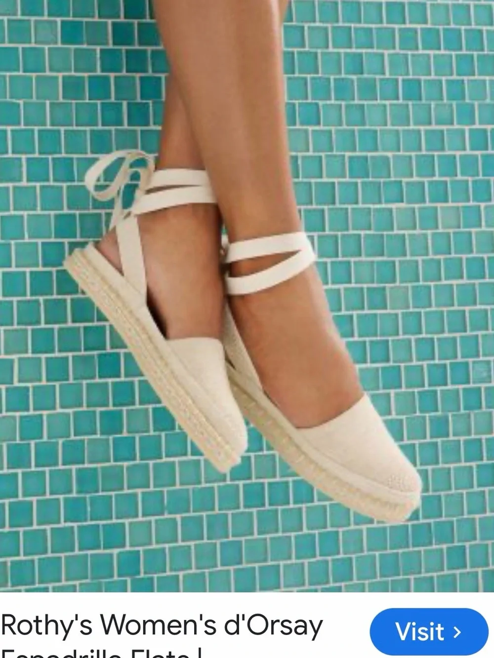 Rothy's The d’Orsay Ankle Tie Espadrille Flat Size 7. Excellent preowned